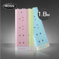 ROSS罗尔思 4位国标孔拖线板1.8米/个性/时尚/炫彩插座C2218B/P/Y