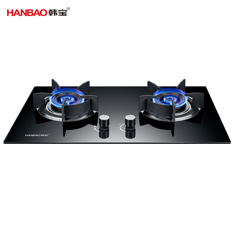 韩宝(HANBAO)燃气灶天然气 煤气灶液化气 双灶大火力台嵌两用灶具 DSB06钢化玻璃灶
