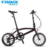 Trinx千里达16英寸Z3铝合金车V刹8变速小轮径城市潮人刷街自行车 金色