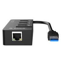 Orico/奥睿科 HR01千兆以太网卡口USB 3.0 分线器RJ45转接头usb集线器HUB