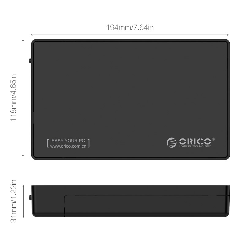 Orico/奥睿科 3588C3 Type-c硬盘盒2.5寸3.5寸台式机USB3.0移动硬盘盒子