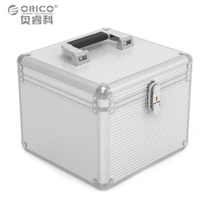 Orico/奥睿科 全铝5/10粒装3.5寸硬盘保护箱收纳盒 硬盘保护盒多盘 带锁 5盘装图片