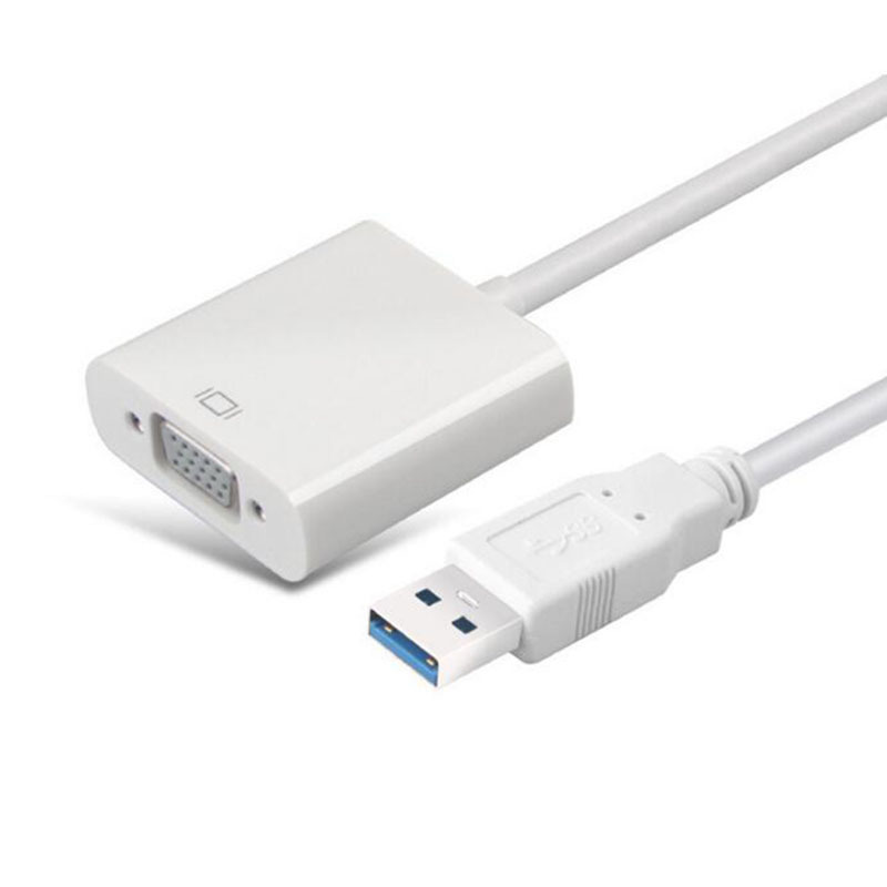 STW USB 3.0转VGA转换器 外置显卡usb3.0 to vga高清转换线 连接线 白色