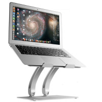 STW 笔记本支架托 桌面升降简约折叠式铝合金苹果mac电脑架 散热支架 Macbook笔记本电脑支架 银色