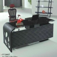 好环境高档办公桌钢化玻璃大班台时尚老板桌经理电脑桌玻璃中班桌简约