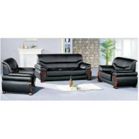 好环境办公家具办公沙发商务沙发组合接待沙发真皮沙发五人位黑色沙发简约