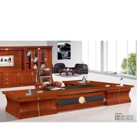 好环境家具直销高档木皮油漆大班台 时尚气派总裁电脑桌 3.2长大班台