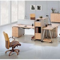 好环境家具四人位屏风办公桌 公司员工屏风桌隔断 4人位组合隔断卡座职员桌含柜