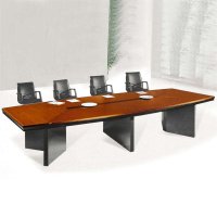 好环境家具直销现代胡桃木色 实木皮办公会议桌 公司开会台 油漆会议台