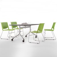 好环境家具简约会议椅办公椅培训椅学生椅塑料靠背椅椅子接待椅 固定实心管脚架