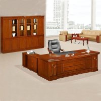 好环境家具直销实木皮大班台 老板电脑桌 总裁办公桌 经理桌班台 贴实木老板桌 大班台