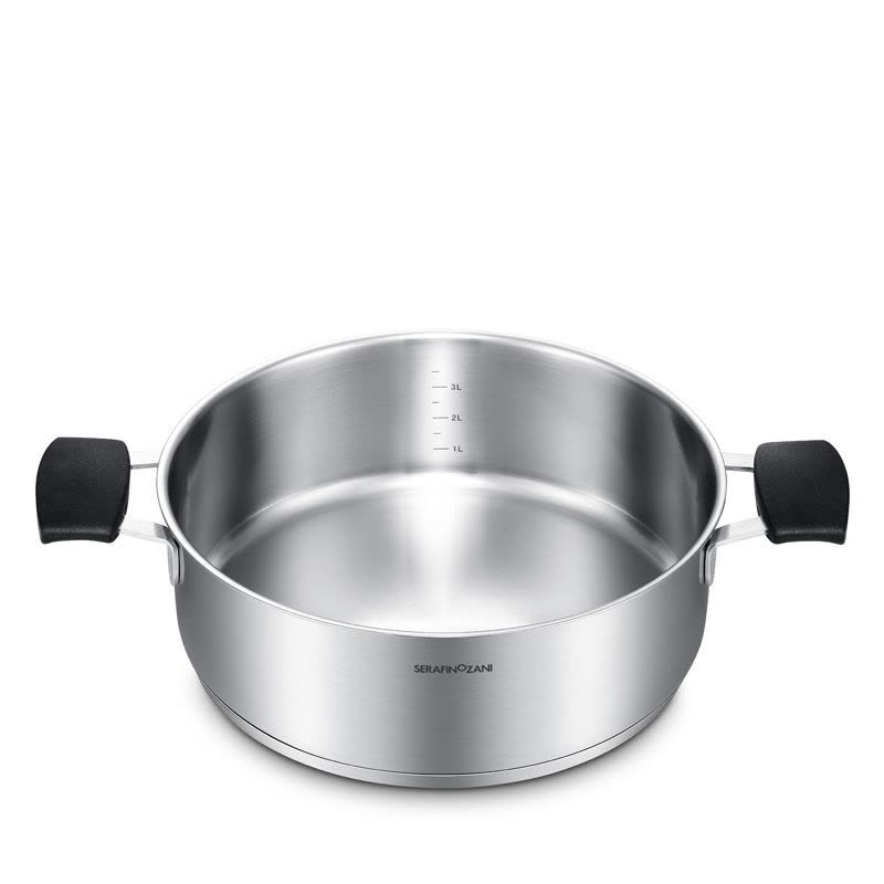 SERAFINOZANI尚尼芬兰系列304不锈钢火锅汤锅 物理不粘煎炒锅复底平底多用焖锅28cm 燃气电磁炉通用涮火锅锅图片