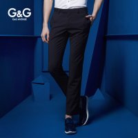 G&G 春夏商务休闲裤男士小脚直筒弹力休闲西裤修身长裤男裤子潮