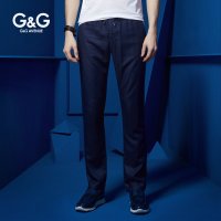 G&G 春夏季男士棉麻休闲裤直筒长裤子亚麻男裤修身小脚力
