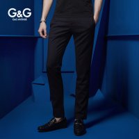 G&G 春夏条纹休闲裤男修身版长裤子直筒小脚弹力休闲西裤男韩版
