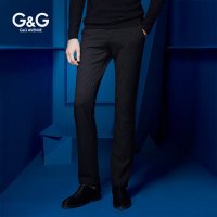 G&G 2015秋季新款时尚条纹男裤商务休闲长裤男直筒西裤修身潮裤