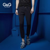 G＆G 夏季休闲哈伦九分裤男小脚英伦韩版男裤9分裤修身针织运动裤