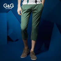 G&G男装 夏天七分裤男弹力裤子男薄修身中裤休闲韩版夏季7分裤男