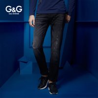 G&G 秋季男士牛仔裤修身直筒长裤牛仔裤男韩版男款休闲小脚男裤