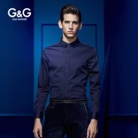 G＆G 2015秋装新款男士长袖衬衫商务修身衬衣男纯色百搭休闲潮男
