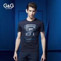 G&G 2016夏装短袖t恤男圆领韩版修身休闲T恤衫半袖青少年打底衫