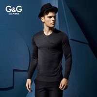 G&G男装 断码2015男士针织衫 潮韩版男装V领套头毛衫 男 修身