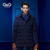 G&G 冬季男士立领修身款羽绒服商务中长款加厚休闲男装外套青年