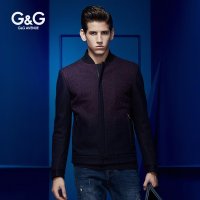 G&G 春装休闲夹克男士外套修身立领渐变色夹克衫短款jacket青年