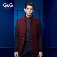 G&G男装 断码 茄克男士立领商务休闲西服保暖夹克单排扣休闲外套