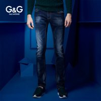 G&G 秋季男士牛仔裤弹力修身直筒小脚裤男韩版nzk男裤修身款