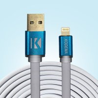 合金数据线苹果5 5s iphone6 plus高速通用手机充电器线快充2A加长1.2米 白色