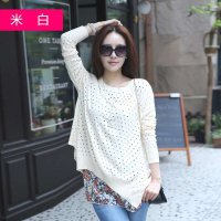 美琳妈咪 2015年孕妇装韩国宽松假两件上衣套头针织衫时尚春秋装 5213