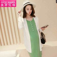 孕妇连衣裙中长款孕妇装春装上衣外套韩版两件套孕妇裙套装春秋款 4943
