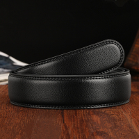 老人头皮带条真皮无扣头纯牛皮腰带自动扣品牌裤带高档无牙带身男