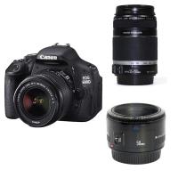 佳能（Canon）单反600D（18-55）+（55-250）+50/1.8三镜头单反套装