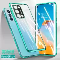 圣幻 oppoReno6手机壳reno6pro+新款双面玻璃磁吸保护套5g版镜头全包防摔外壳男0ppo创意网红透明女