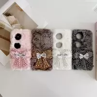 圣幻 适用于OPPOfindN3flip毛绒珍珠蝴蝶结保护套OPPOfindN3flip秋冬毛绒高级女款