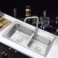 ARROW箭牌卫浴厨用不锈钢一体拉丝洗碗槽双槽水槽AE55224系列