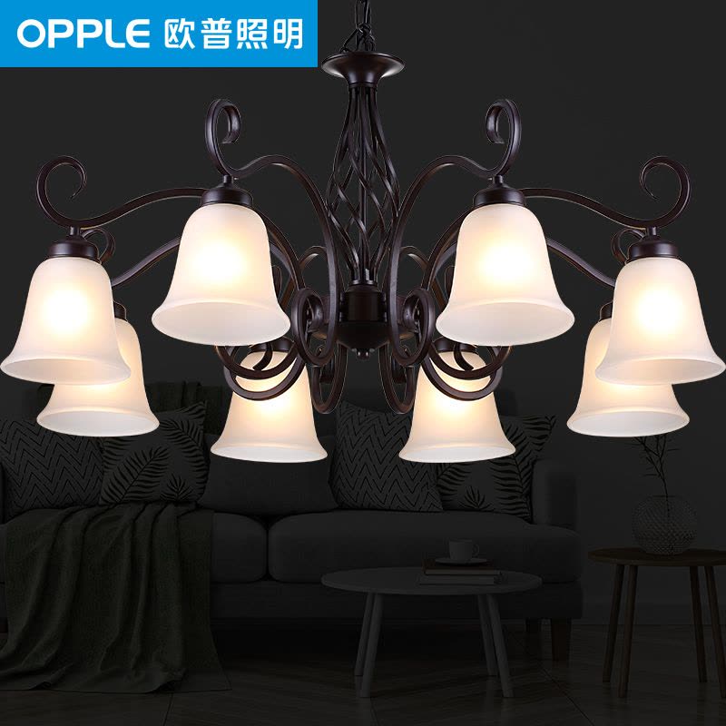 欧普照明客厅餐厅美式吊灯欧式中式吊线灯创意个性灯具北欧卧室灯图片