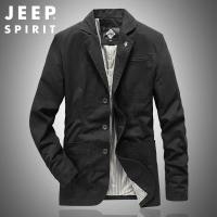 JEEP SPIRIT吉普休闲西装男春秋水洗纯棉男装西服舒适百搭便西外套