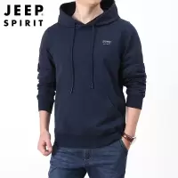 JEEP SPIRIT吉普春秋连帽卫衣男时尚休闲潮流青年全棉微弹运动套头衫外套