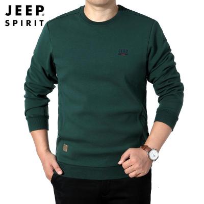 JEEP SPIRIT吉普男士卫衣春秋舒适棉质圆领长袖打底衫宽松上衣