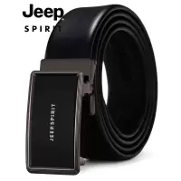 JEEP SPIRIT吉普皮带男真皮腰带自动扣二层牛皮中青年商务休闲裤腰带