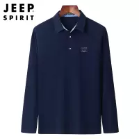 JEEP吉普春秋专卖男士T恤春秋新款翻领打底衫时尚纯棉微弹POLO上衣百搭体恤衫