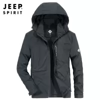 JEEP SPIRIT吉普男士夹克户外工装速干连帽防风外套宽松大码快干登山服秋冬运动男装