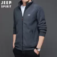 JEEP SPIRIT吉普男士卫衣立领摇粒绒加厚抓绒衣户外防风保暖开衫外套秋冬运动上衣