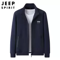 JEEP SPIRIT吉普男士秋装卫衣舒适运动休闲开衫简约帅气纯棉微弹运动外套男上衣