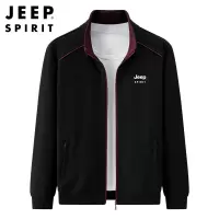 JEEP SPIRIT吉普男士抓绒夹克春秋新款开衫外套男户外休闲帅气立领衣服男装上衣