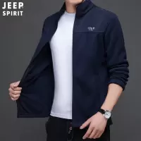 JEEP SPIRIT男士夹克立领秋冬休闲卫衣时尚简约防风保暖摇粒绒抓绒衣吉普开衫外套