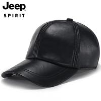 JEEP SPIRIT吉普加绒羊皮棒球帽中老年保暖休闲帽